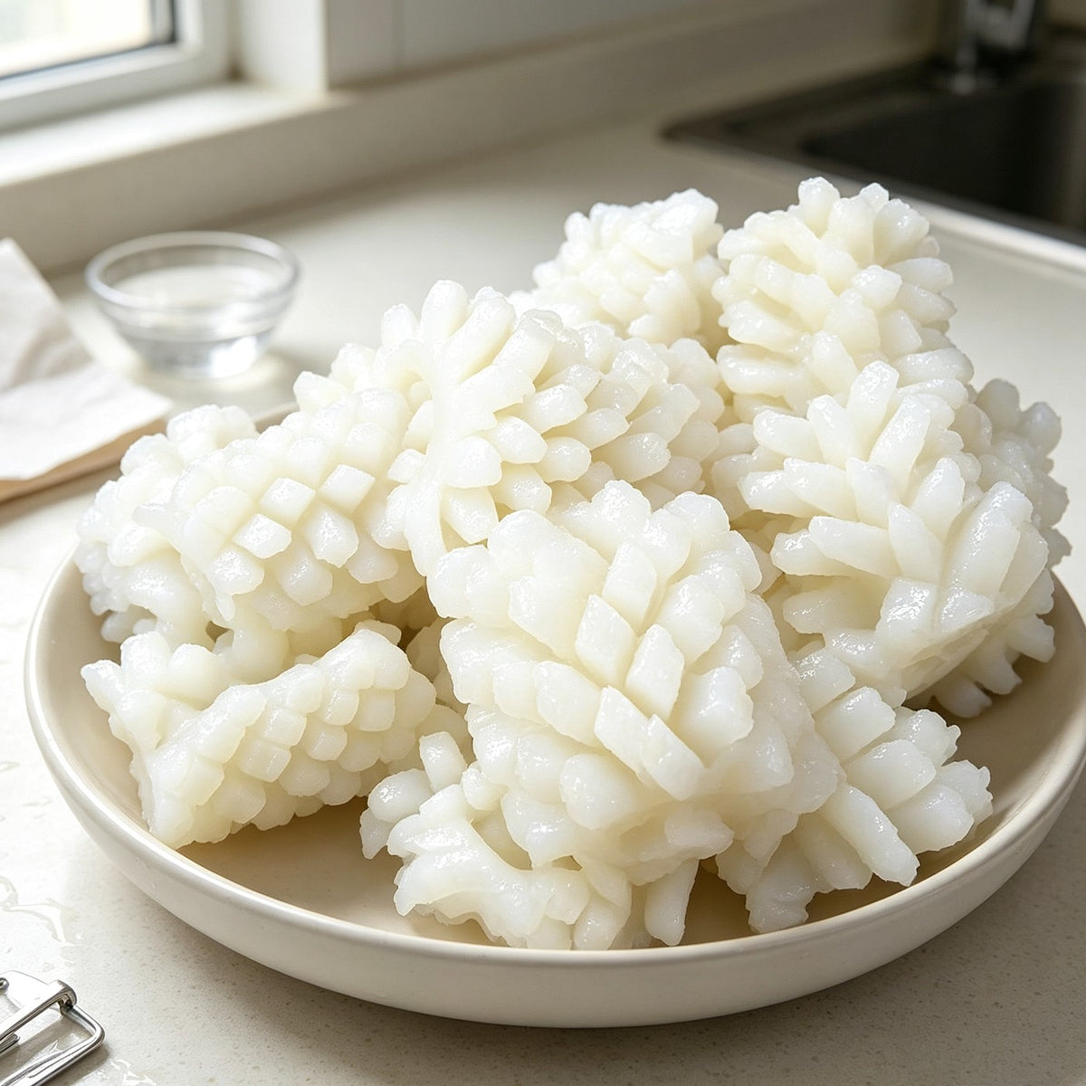 Fresh Squid Blossoms, Ready to Cook